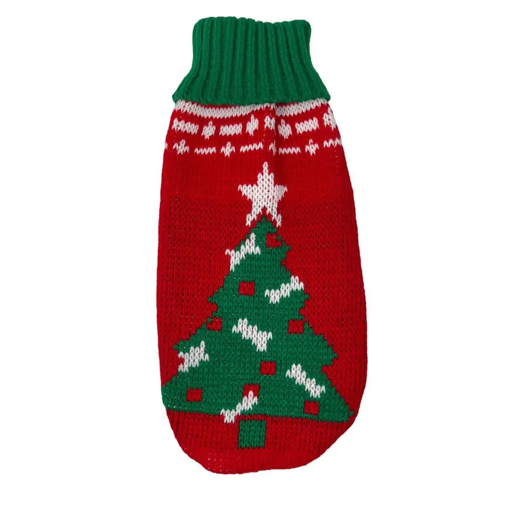 Pet Dog Sweater Knit Christmas Tree With Bone Ornaments Size Small New W/O Tags